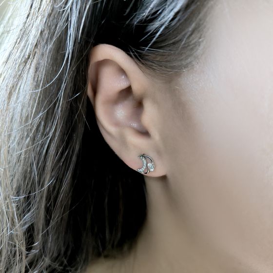 Silver Earrings with Fianites