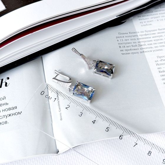 Срібні сережки з містик топазом 24.12ct