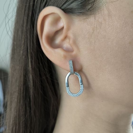 Silver Earrings with Fianites