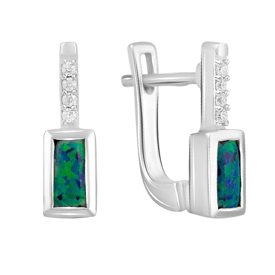 Серебряные серьги с опалом 0.395ct