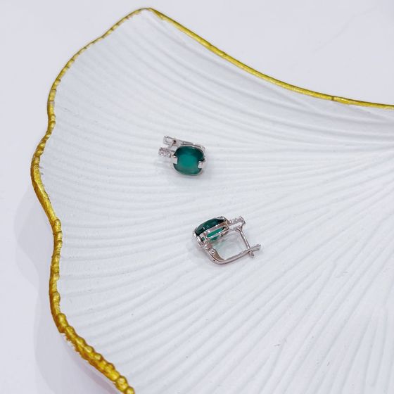 Silver earrings with agate (5.735 carats)