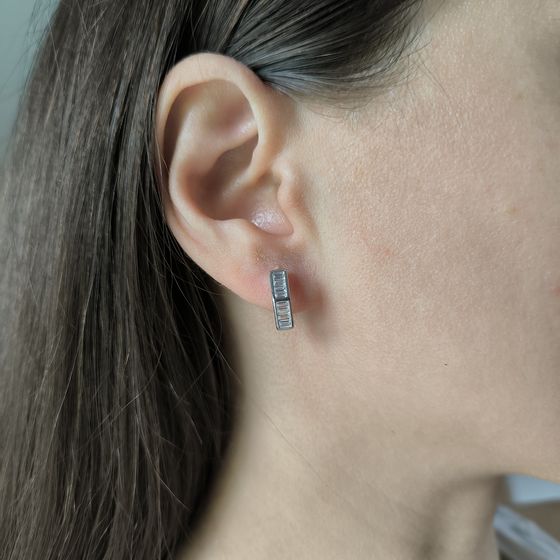 Серебряные серьги с фианитами