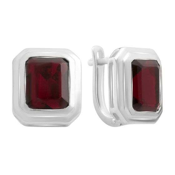 Срібні сережки з гранатом 5.48ct