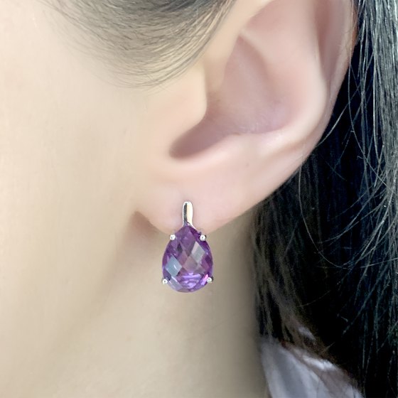 Серебряные серьги с александритом 9.22ct