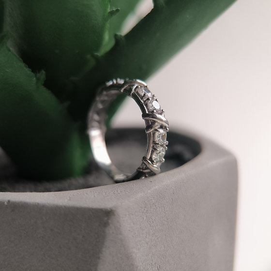 Silver ring with cubic zirconia