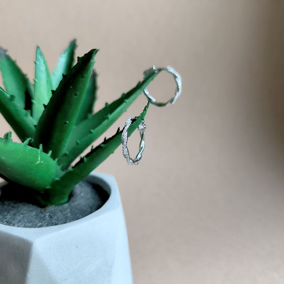 Silver Earrings with Fianites