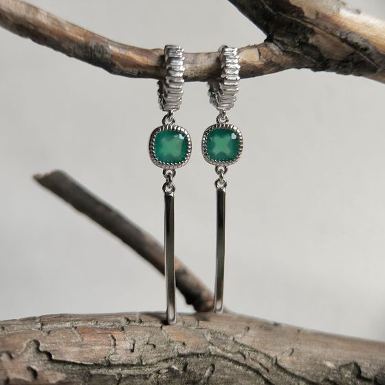 Silver earrings with agate 1.55ct