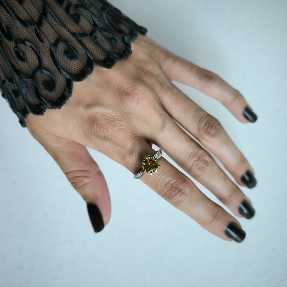 Sterling silver ring with citrine nano 1.579ct
