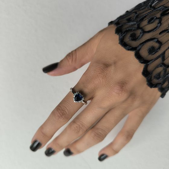 Серебряное кольцо с сапфиром nano 0.853ct