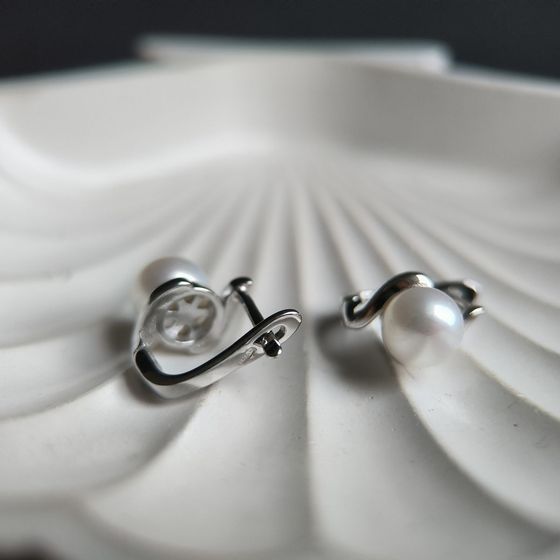 Серебряные серьги с жемчугом