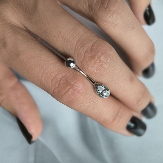 Серебряный пирсинг с фианитами