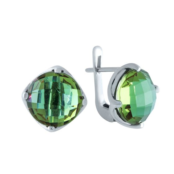 Серебряные серьги с султанитом 5.575ct