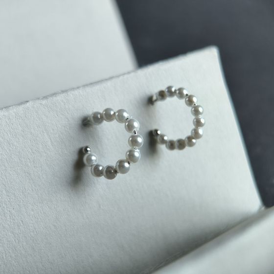 Серебряные серьги с жемчугом 4.75ct