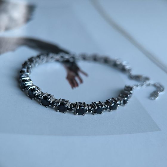 Серебряный браслет с сапфиром 9.632ct