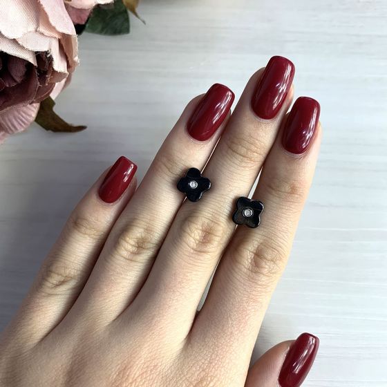 Серебряные серьги с керамикой