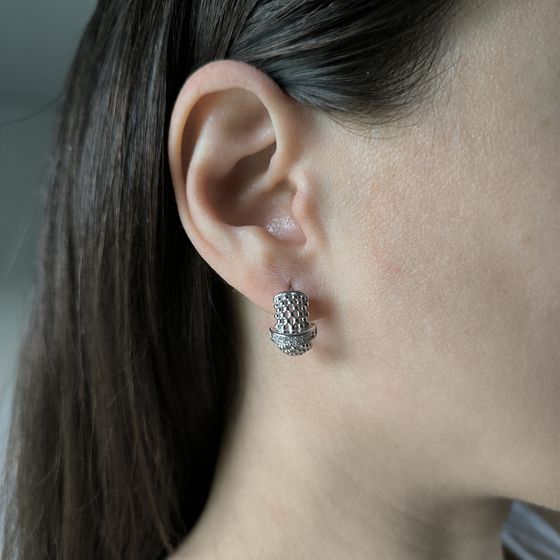 Silver Earrings with Fianites