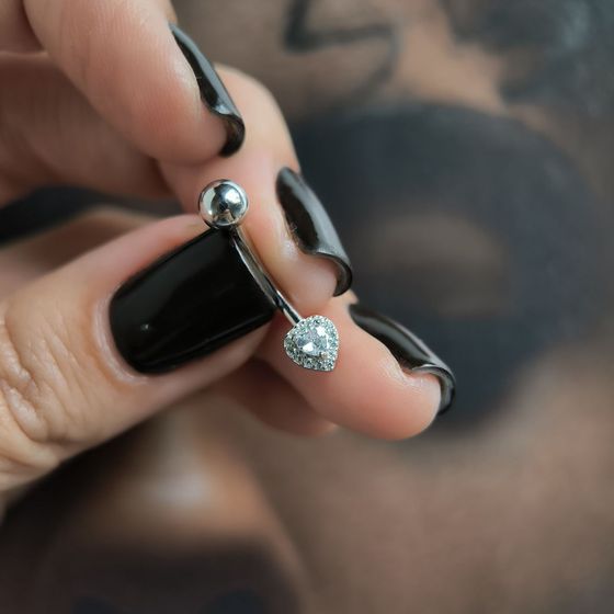 Серебряный пирсинг с фианитами