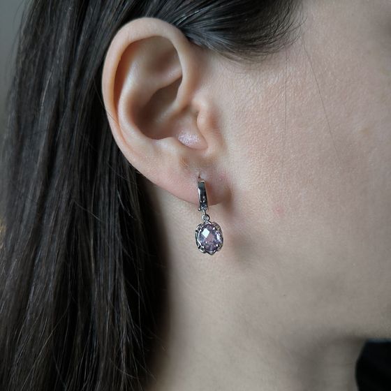 Срібні сережки з аметистом 1.99ct