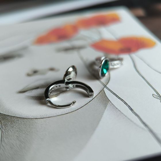 Silver Earrings with Fianites