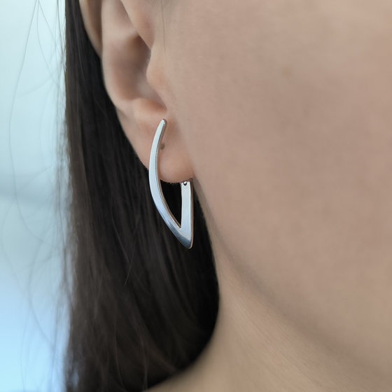 Silver earrings without stones