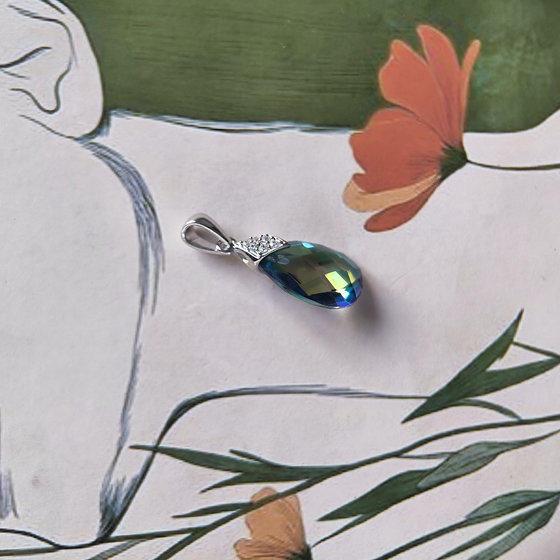 Серебряная подвеска с мистик топазом 3.365ct