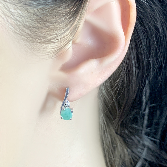 Серебряные серьги с изумрудом 1.051ct