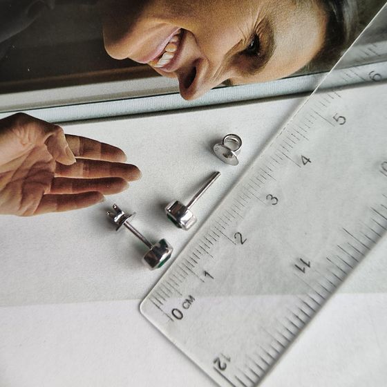 Серебряные серьги с изумрудом nano 0.77ct