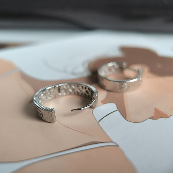 Silver earrings without stones