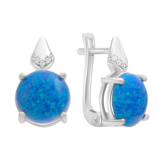 Срібні сережки з опалом 3.252ct