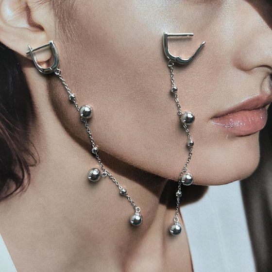 Серебряные серьги без камней