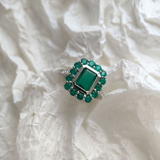 Серебряное кольцо с агатом 3.958ct