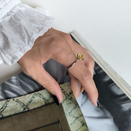 Silver ring with citrine nano 1.498ct