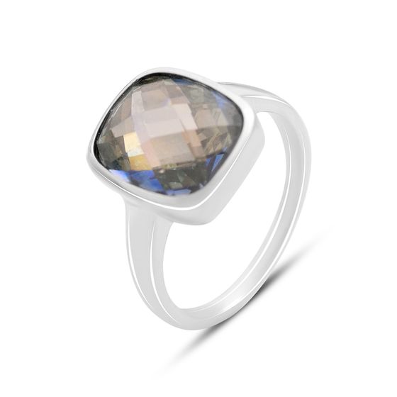 Silver ring with a 4.186-carat mystic topaz