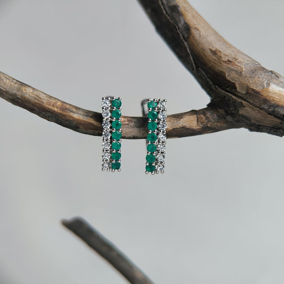 Срібні сережки з агатом 1.117ct