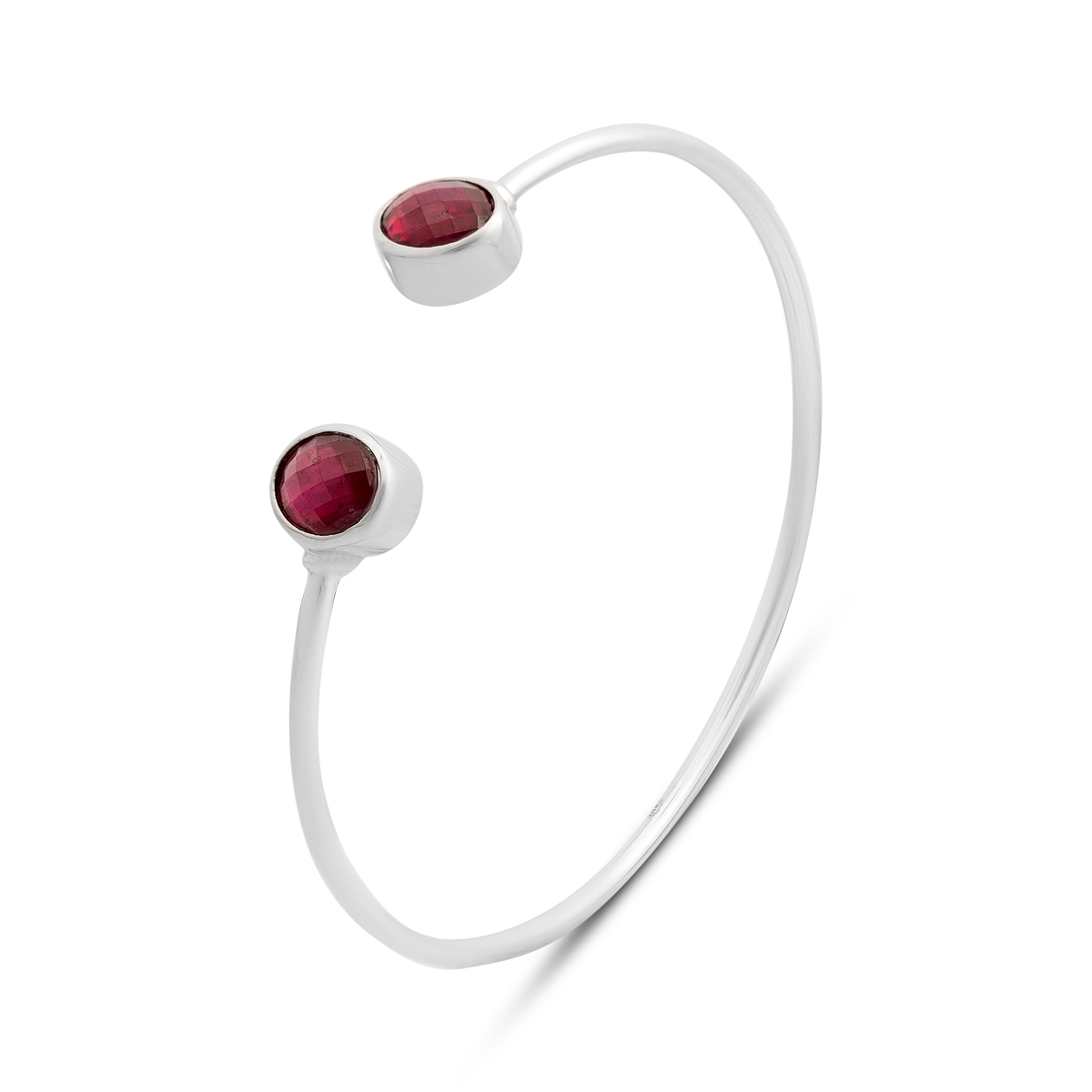 Серебряный браслет с рубином 7ct