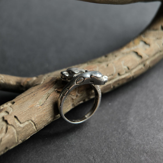 Silver ring with cubic zirconia