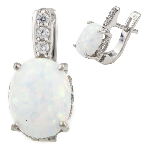 Серебряные серьги с опалом 1.475ct