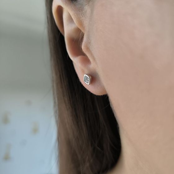 Silver Earrings with Fianites