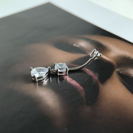 Серебряный пирсинг с фианитами