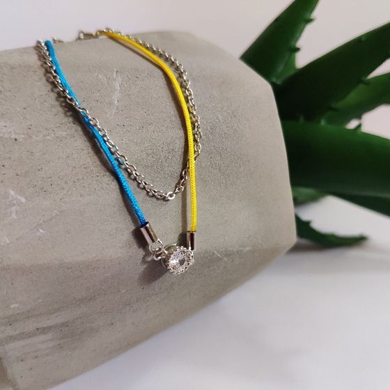 Silver bracelet with phianites