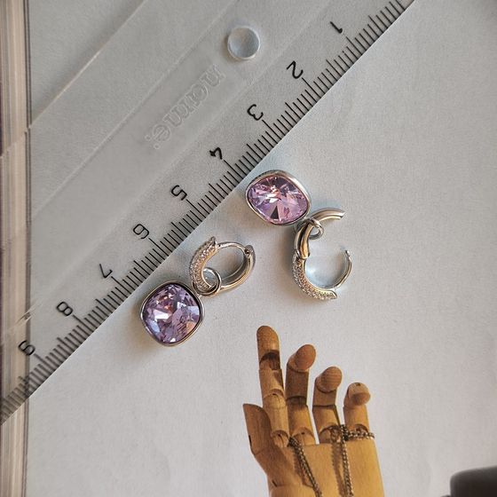 Серебряные серьги с фианитами