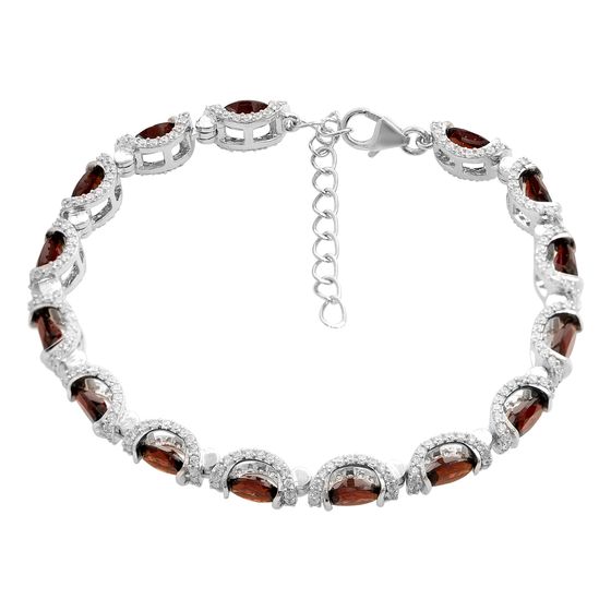 Серебряный браслет с гранатом 12.077ct