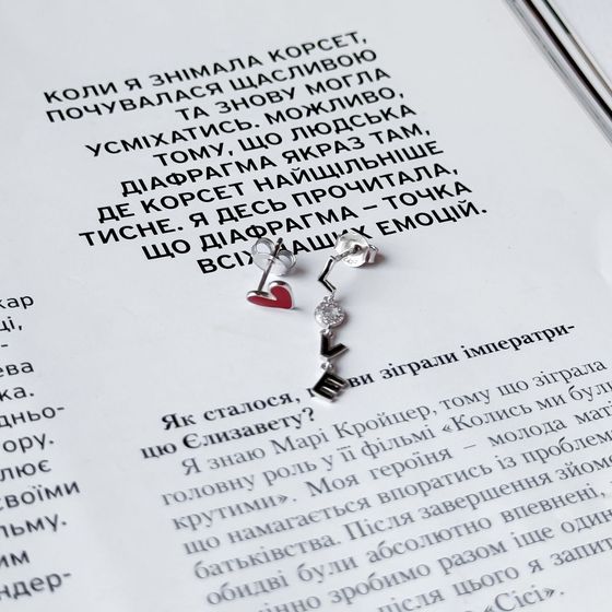 Серебряные серьги с емаллю