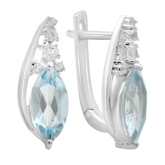 Silver earrings with a 4.428ct topaz