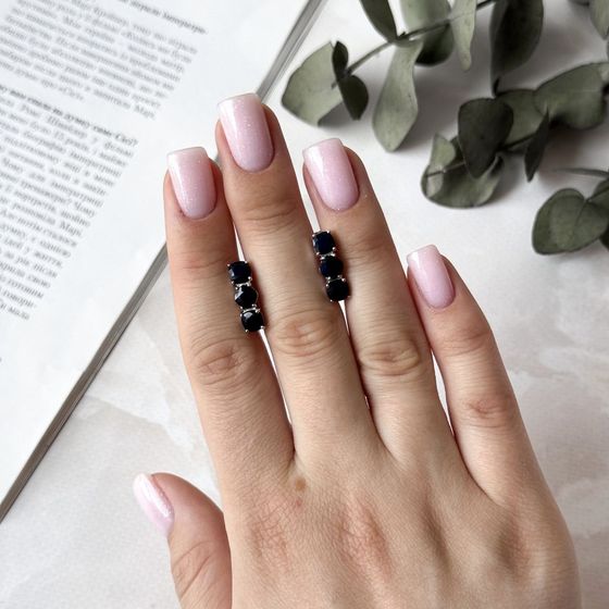 Серебряные серьги с сапфиром 3.933ct