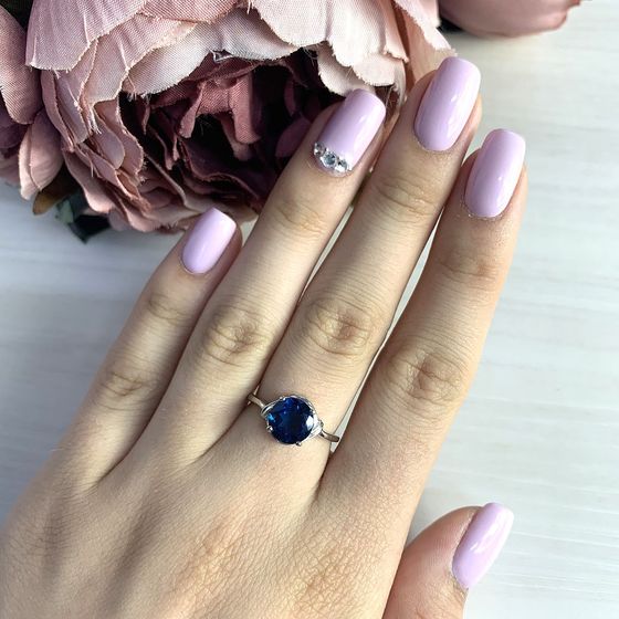 Серебряное кольцо с топазом Лондон Блю