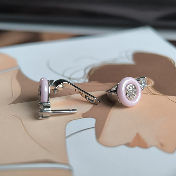 Серебряные серьги с керамикой