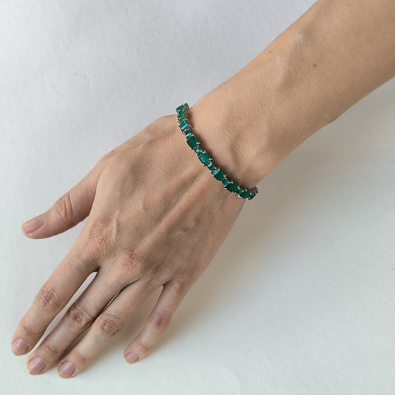 Серебряный браслет с агатом 10.506ct