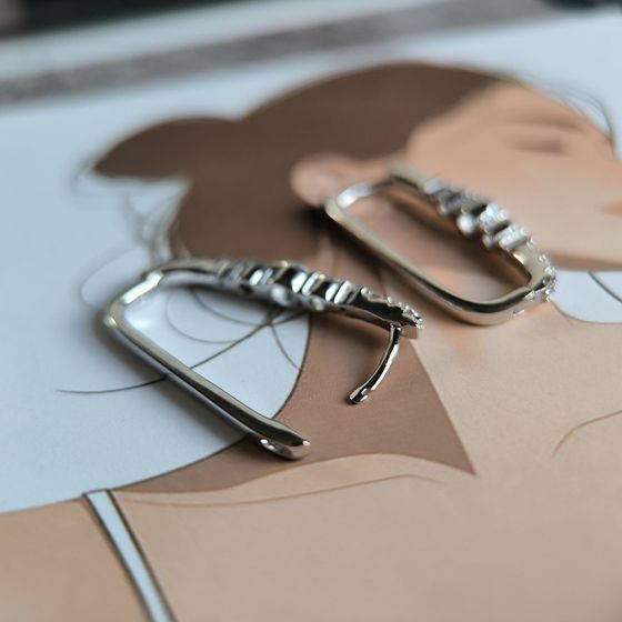 Silver Earrings with Fianites