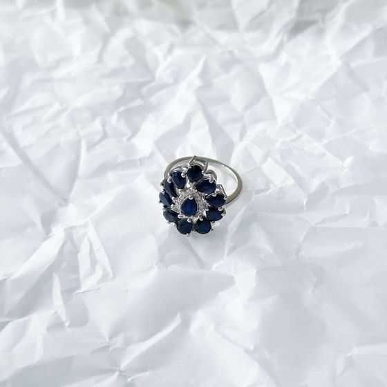 Серебряное кольцо с сапфиром 5.308ct